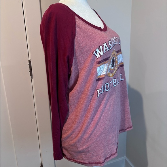 NFL Team Apparel Women’s 3X Burgundy “Washington Football” Long Sleeve Tee - Picture 6 of 7